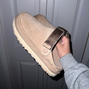 Ugg Tan Suede Slip-On Clogs